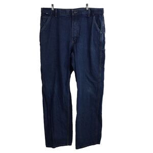Carhartt Mens Dungaree Carpenter FR Jeans Denim Straight Leg Blue Size 40 x 36